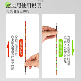 Luminous Floating Bite Hook Color Change High Sensitive Electronic Fish Floating Crucian Carp Floating Day and Night Dual-use Night Fishing Floating Silver Carp and Bighead Carp Floating Foreign Trade