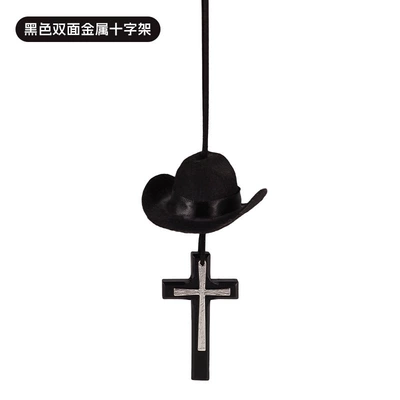 Car hanging – Cowboy Hat Car Pendant Xizang-Style - cowboy-hat-charm-black-metal-cross