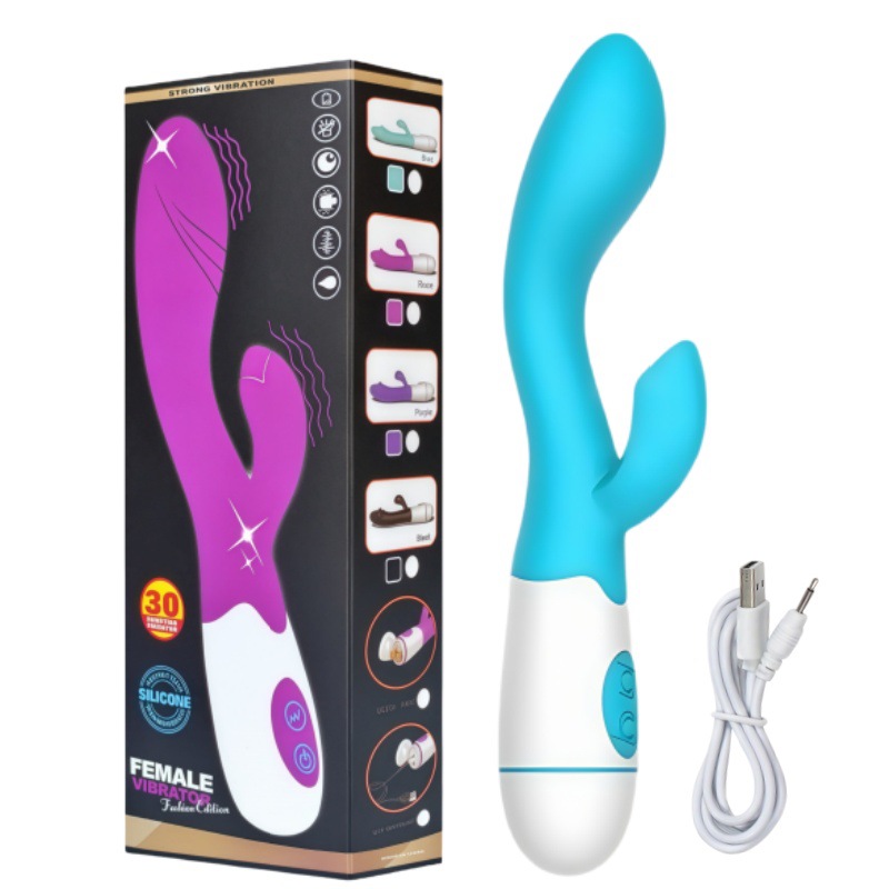 Carga punto G doble vibración simulación de moda vibración AV varilla de masturbación de silicona para adultos juguetes sexuales fábrica al por mayor