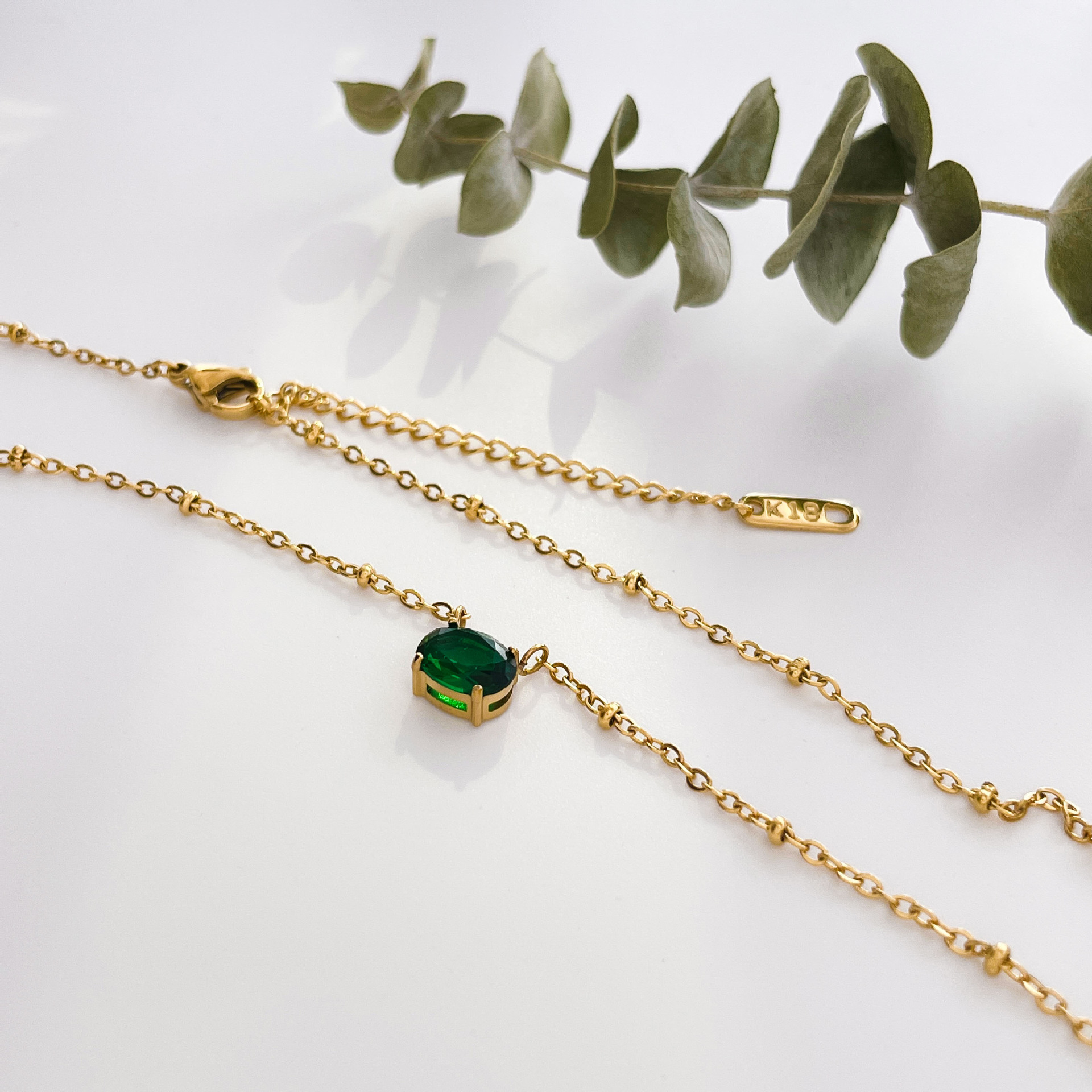 Commute Square Titanium Steel Inlay Zircon Pendant Necklace_colorza_3