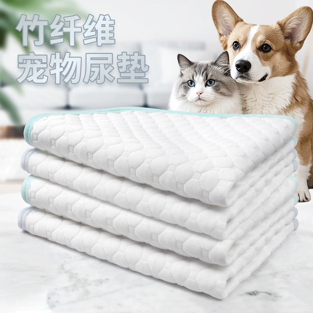 Белый воздушный слой, мгновенное впитывание воды, бамбуковое волокно, подстилка для питомцев, моющаяся подстилка для кошек, собак, кроликов, морских свинок, водонепроницаемая подстилка для клетки
