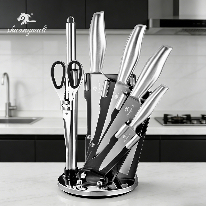 Cuchillo acrílico cuchillo de acero inoxidable cuchillo conjunto de siete piezas cuchillo de frutas conjunto de cocina regalo cuchillo de cocina combinación de cuchillo base