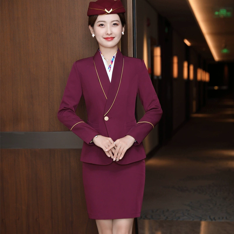 Стюардесса Деловая одежда Женская Униформа China Southern Airlines Жилет костюм Отель Стойка регистрации Ювелирный магазин Салон красоты Кейтеринг Рабочая одежда Весна
