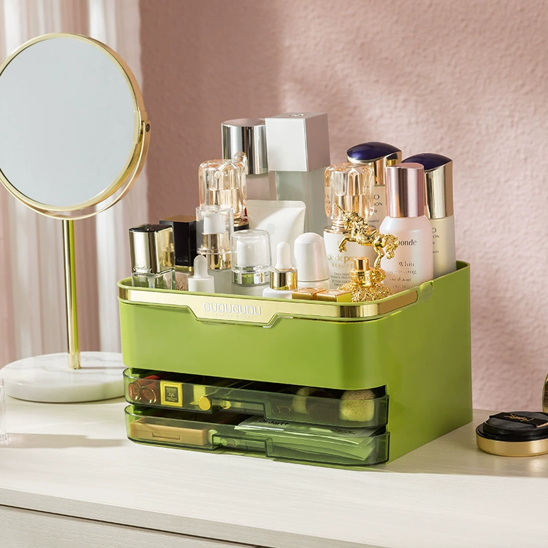 Cosmetic capacious storage box, table dressing table, storage system, lipstick for skin care
