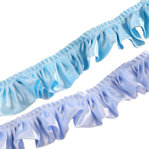 Discounted Colorful Double Layer Satin Pleated Lace Handmade DIY Home Textile Skirt Hair Tie Accessories Wholesale