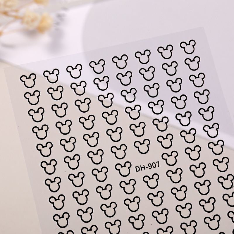 Mini Mickey Head Nail Stickers Flat Casual Easiest for Match Hollow Mickey Mouse Head Nail Art Stickers Jewelry Dh907
