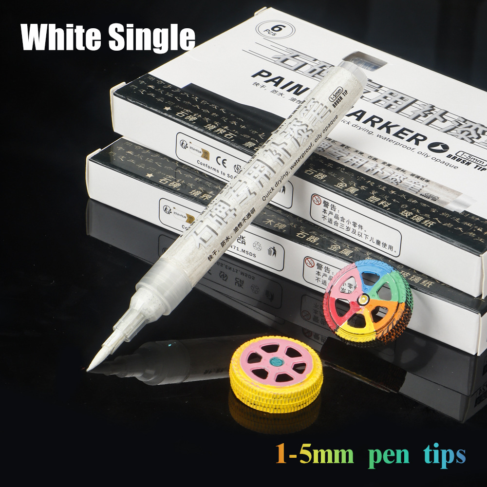 12 colores bolígrafo de pintura blando conjunto de cepillo aceitoso graffiti bolígrafo de pintura impermeable no desvanecido bolígrafo al por mayor