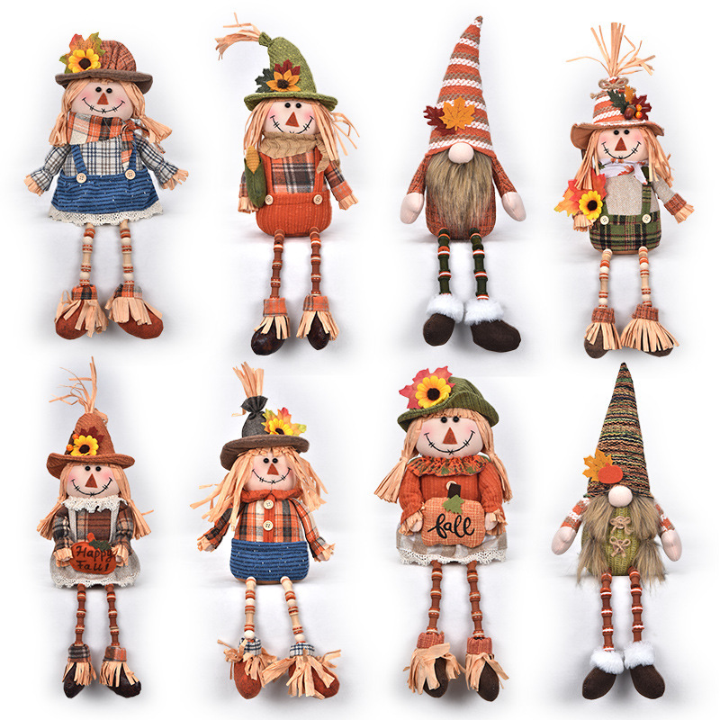 Nuevo festival de cosecha transfronterizo muñeca Rudolf Decoración de Día de Acción de Gracias muñeca enana regalo Decoración de escritorio