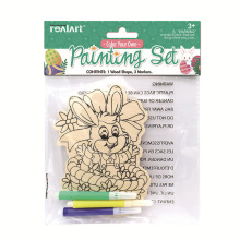 儿童木质工艺品绘画水彩笔涂鸦木片彩绘套装