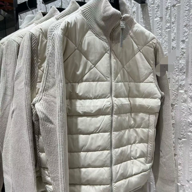 Lightweight down Knitted Splicing Duck down Men's Autumn and Winter New Stand-Up Collar Casual Warm down Jacket for Men and Women