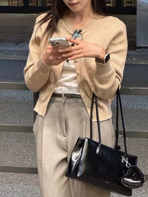 原版高品质韩国stand长柄单肩腋下包大容量爱心耳机包子母托特包|undefined