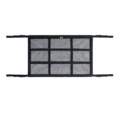 Net Roof Luggage Net Pocket | Car storage bag/box - the-fourth-generation-of-black-9-grid-double-layer-zipper-webbing-model-7050cm