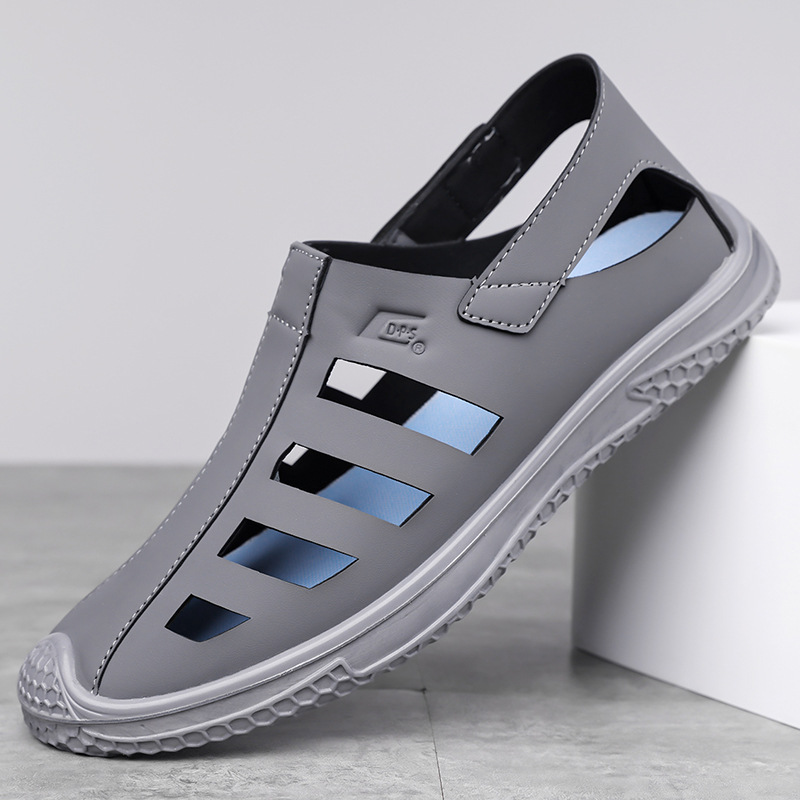 Hollow-out Breathable Sandals Men's Summer Soft-soled Casual Sports Men's Outwear Retro Trendy Dad's Hole Shoes for Hair