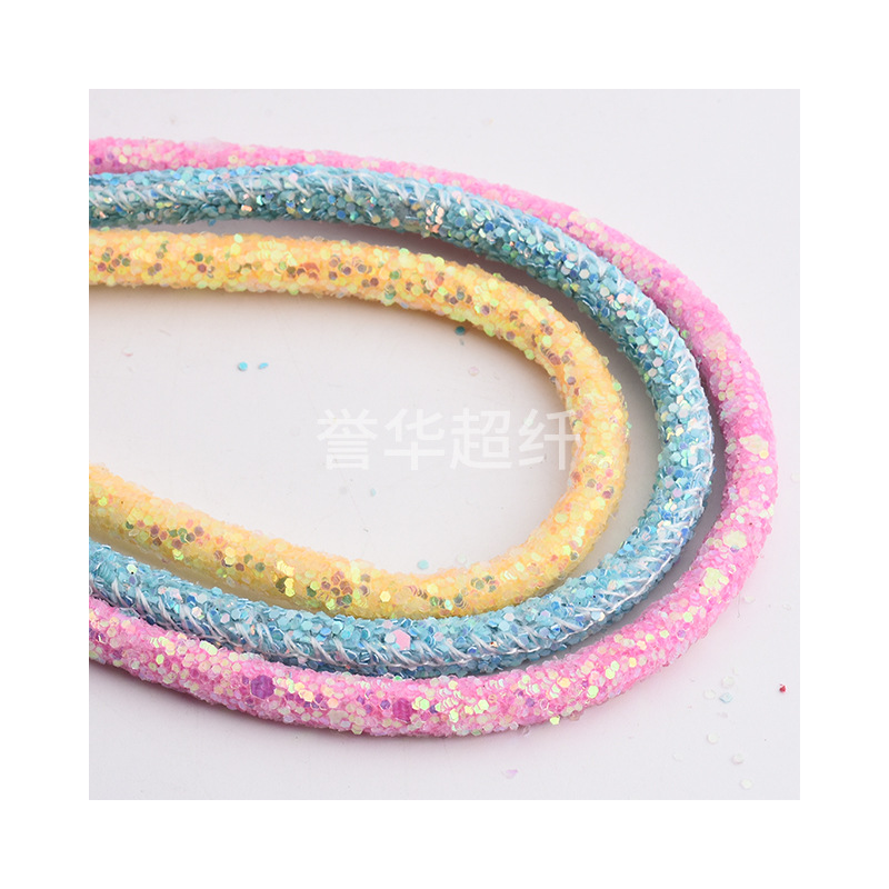 Manufacturer Wholesale Gretel Leather Core-Wrapped Round Cord for Bags and Accessories, Glitter Cord for Leather Core-Wrapped Round Cord