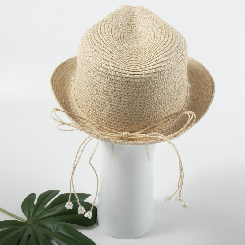Women's Vacation Classic Style Geometric Curved Eaves Sun Hat Straw Hat display picture 5