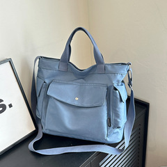 日韓慵懶風帆布包大容量百搭單肩斜挎包女學生手提日常托特包