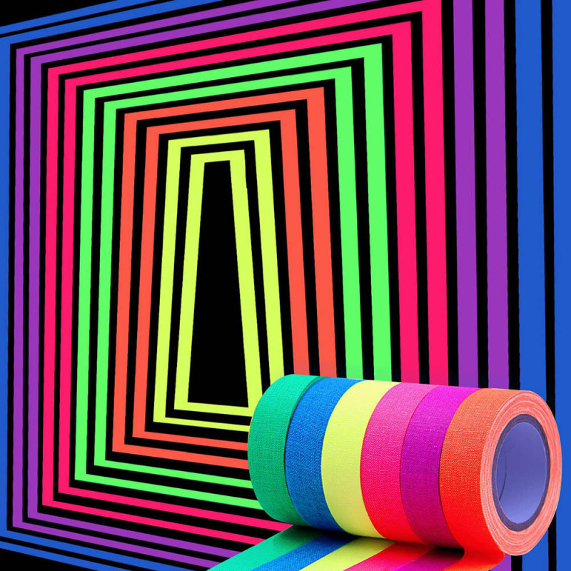 5 Roll UV Blacklight Reactive Tape Fluorescent Cloth Tape