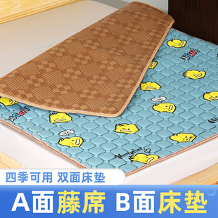 Ice Silk Mat Double-Sided Mattress Winter and Summer Dual-Use Student Dormitory Rental House Foldable Non-Slip Tatami Cushion