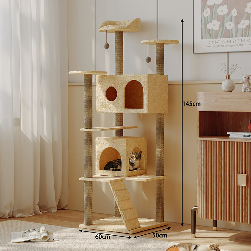 Marco de escalada para gatos al por mayor de fábrica, marco de escalada para gatos grande integrado de lujo, nido para gatos de lujo, árbol para gatos, hogar para gatos