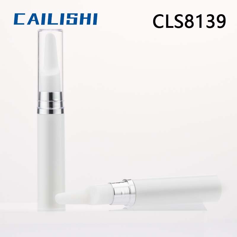 5ml10ml12ml15ml透明瓶身白色眼霜头瓶电镀银色泵头小样眼霜瓶