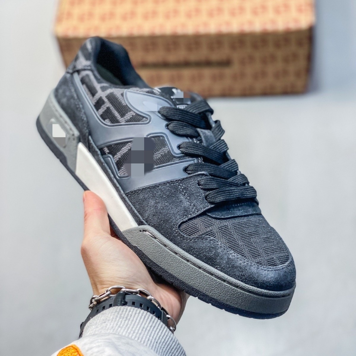 Genuine Leather F Brand Color-Blocked Retro Sneakers Wholesale Spring New Sports Casual White Shoes Versatile Hot-Selling German Training Shoes