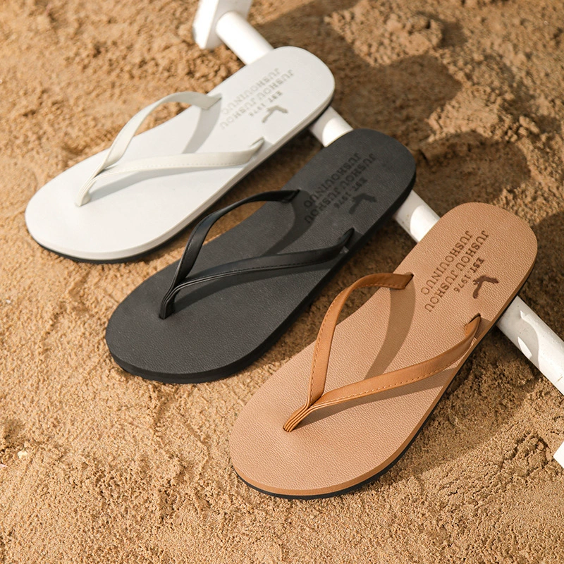 Мужская обувь, летние новые уличные шлепанцы, Нескользящие однотонные Простые повседневные пляжные сандалии с мягким дном, модная обувь