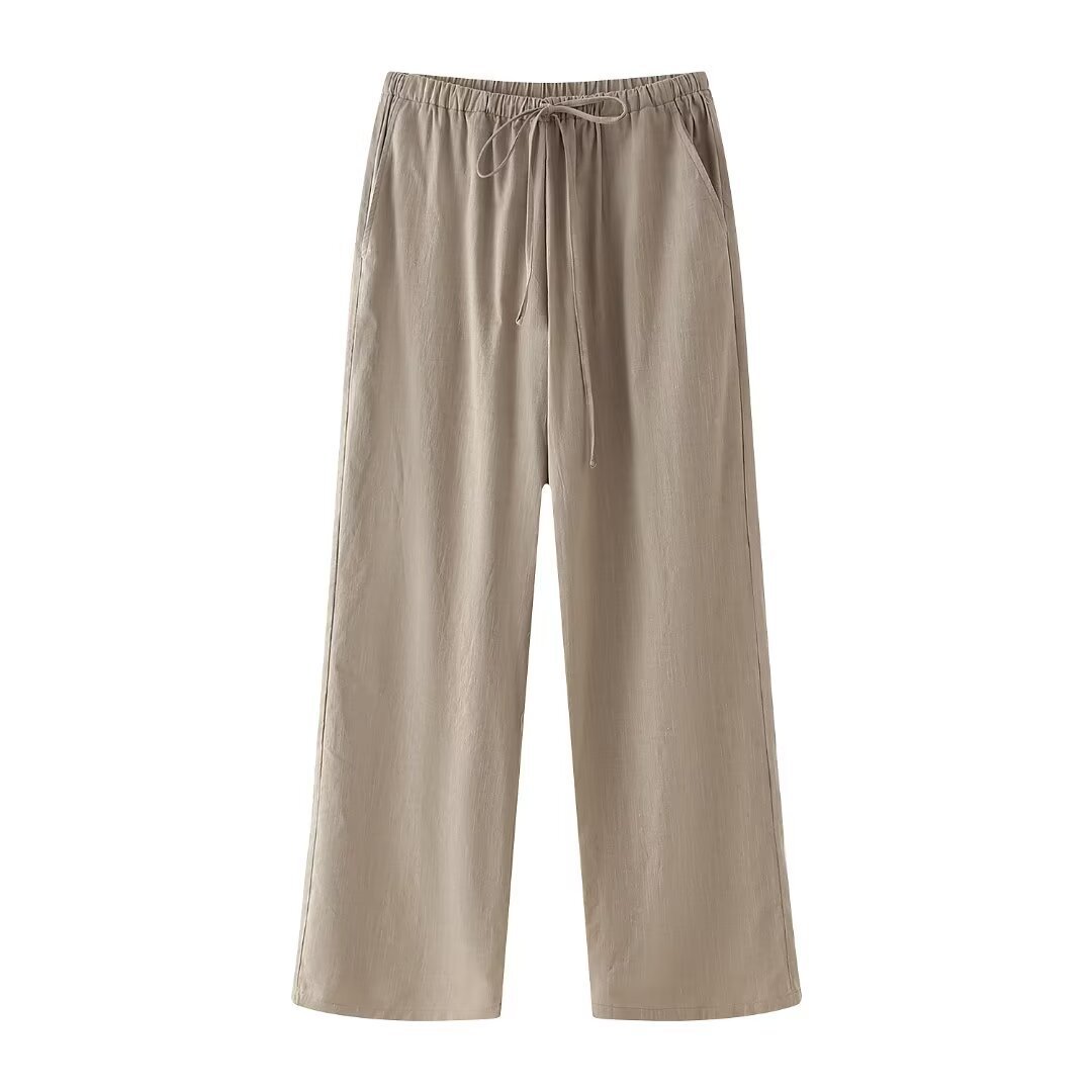 Roupas femininas verão 2024 novo estilo quimono texturizado trespassado conjunto de calças_voghion.com