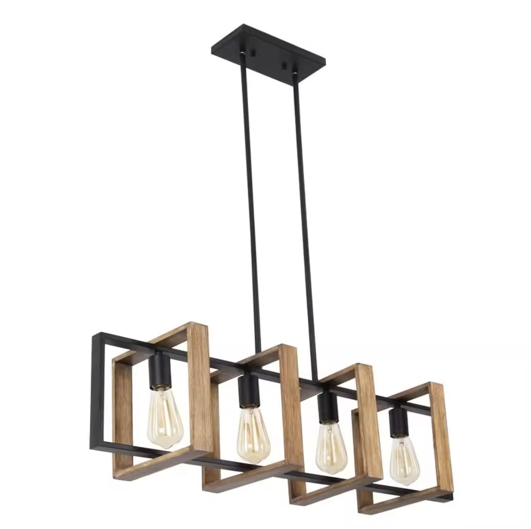 Lámpara de la sala de estar doméstica atmósfera industrial americana retro isla lámpara de ropa transfronteriza hierro forjado tienda de ropa dormitorio bar comedor luz