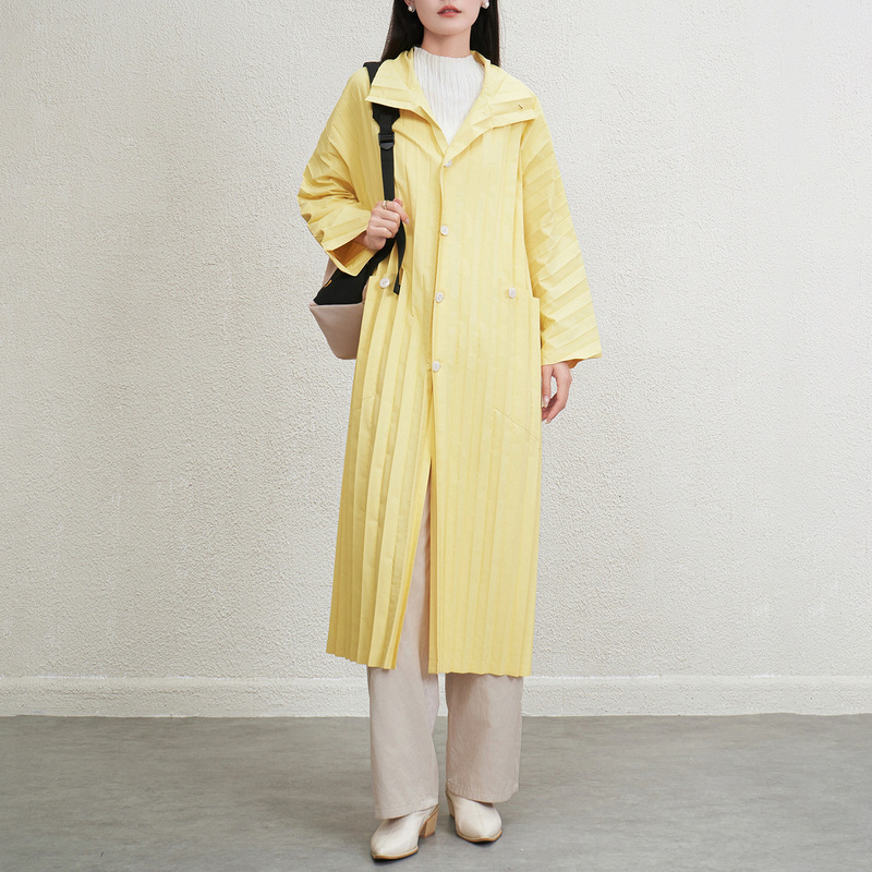 Counter Pleated Single-Breasted Windbreaker for Women 2025 Spring & Fall New Style Versatile High-End Super Nice Long Style Jacket Counter Pleated Single-Breasted Windbreaker for Women 2025 Spring & Fall New Style Versatile High-End Super Nice Long Style Jacket