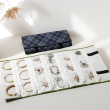 珠宝首饰便携收纳袋项链防缠绕参展柔软绒布PU皮项链展示收藏卷包