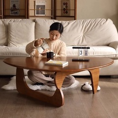 实木新款茶几简约小户型现代三角北欧日式茶桌异形