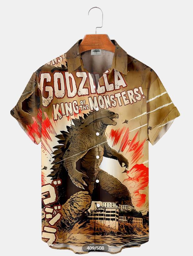 2023 nueva camisa 3D de talla grande para hombres transfronterizos serie caliente camisa hawaiana impresa digital 3D fuente