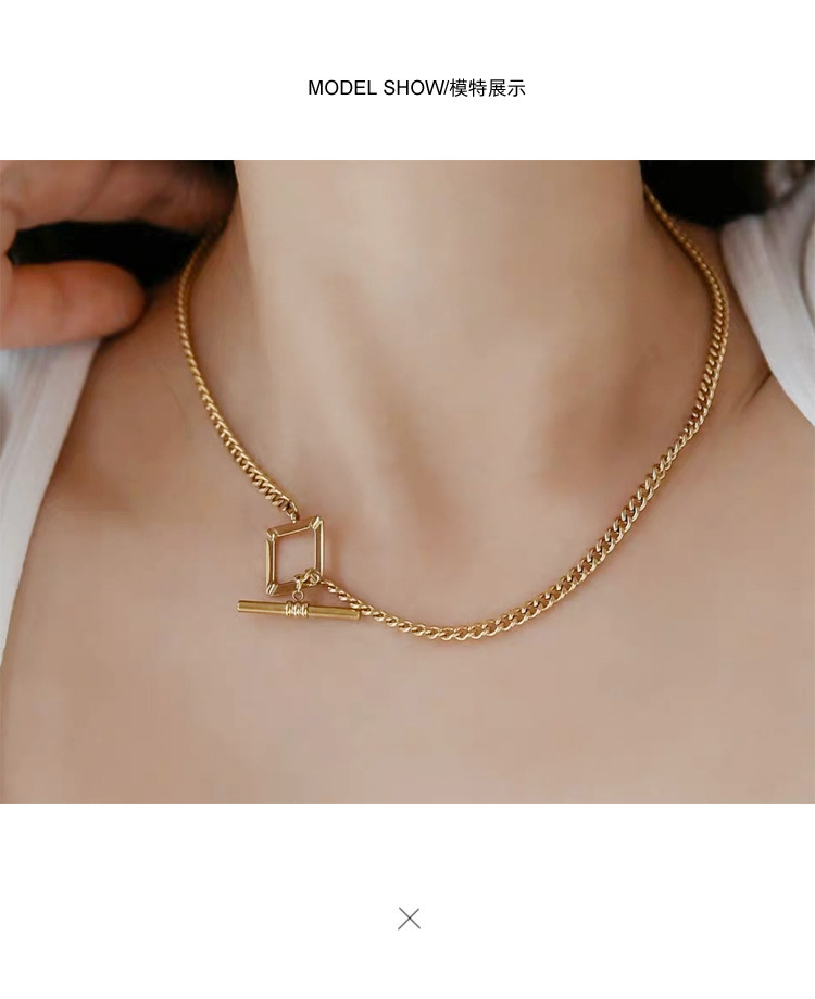 Necklace Classification 304 Stainless Steel Chain Material Wedding, Travel, Birthday Occasion 304 Stainless Steel Material Wholesale Jewelry Simple Style Lock 304 Stainless Steel 14K Gold Plated Plating Necklace