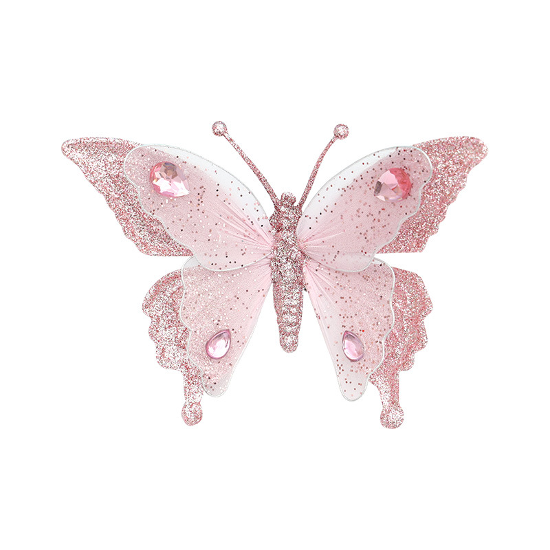 Clip pandantiv fluture brad de Crăciun agățat decor fereastră aranjament atmosferă fluture de Crăciun bile de cristal din plastic scenă transfrontalieră
