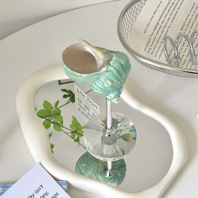 轻奢个性天然海螺贝壳高脚杯手工创意香槟红酒杯子伴手送礼品摆件|undefined