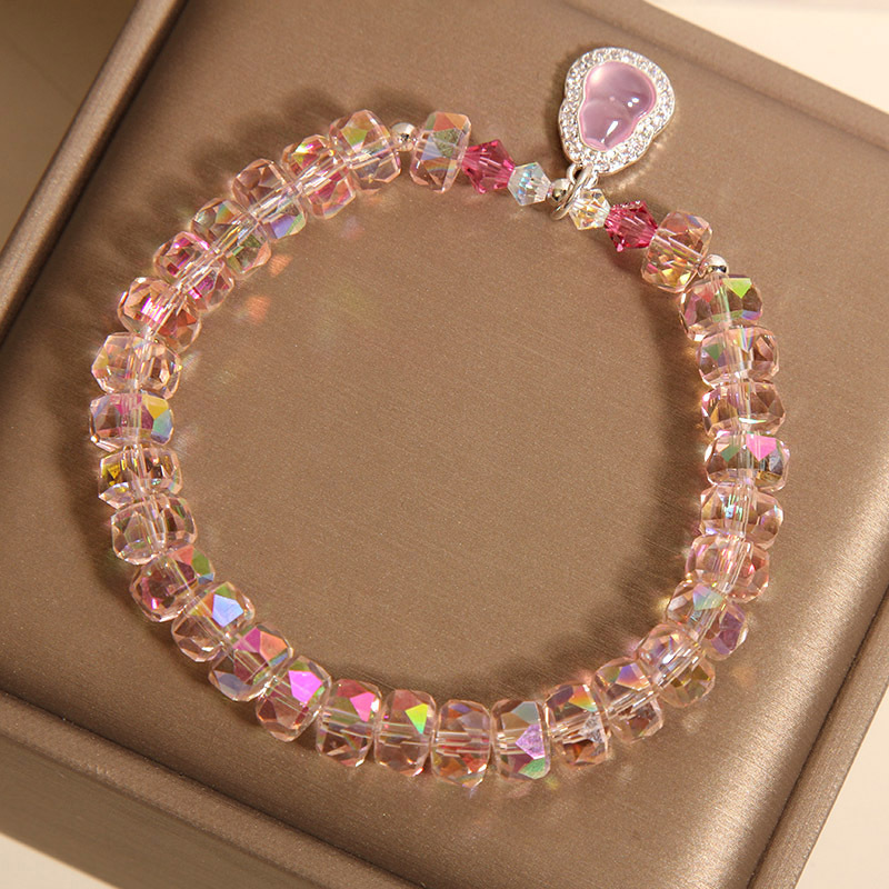 Nueva pulsera de cristal de polvo de cuentas de ábaco chino, verano femenino, lujo ligero, nicho, moda de alta gama, colgante de calabaza, pulsera, pulsera