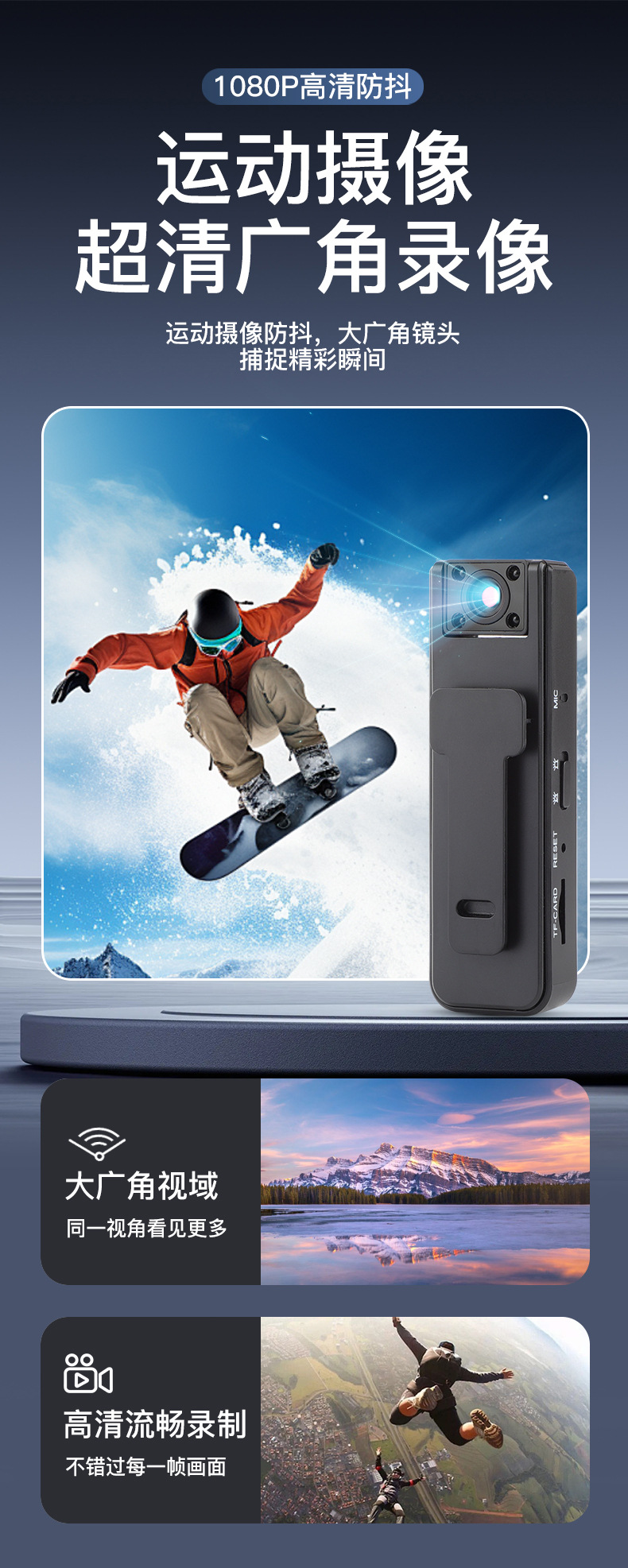 Back Clip Recorder, Outdoor Sports Camera, Work Meeting Camera, Law Enforcement Camera, Vehicle Camera, Car Camera, Motorcycle Camera