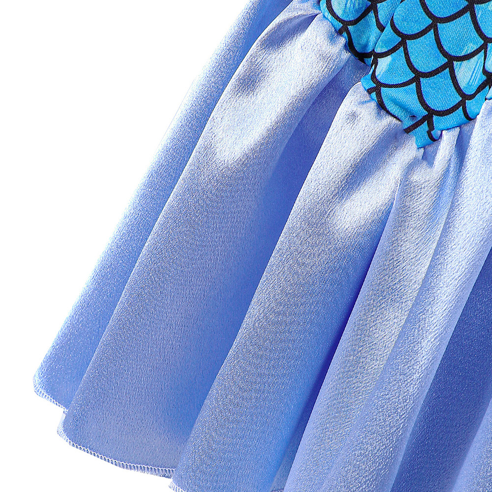 Vêtements pour enfants EW Nouveau produit pour filles Printemps et automne Robe de princesse à épissure sirène DQ1614-C_voghion.com
