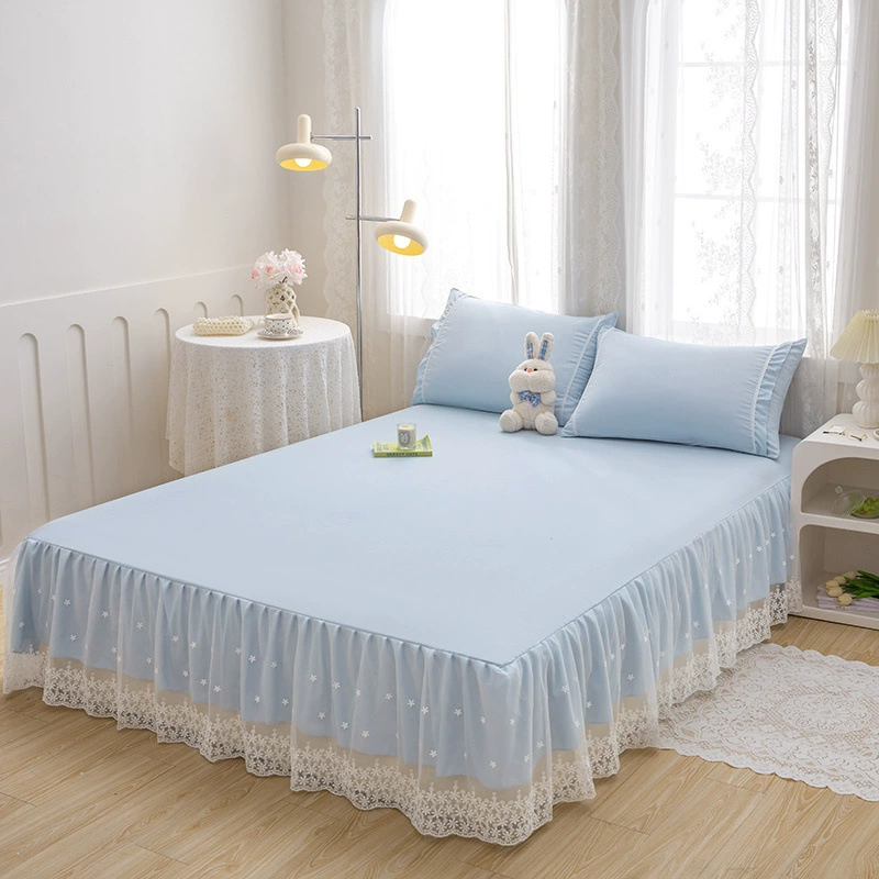 Принцесса Ветер высокого класса кружевная юбка, покрывающий уродливое платье, однотонная одноцветная юбка покрывала кровати, набор из трех частей