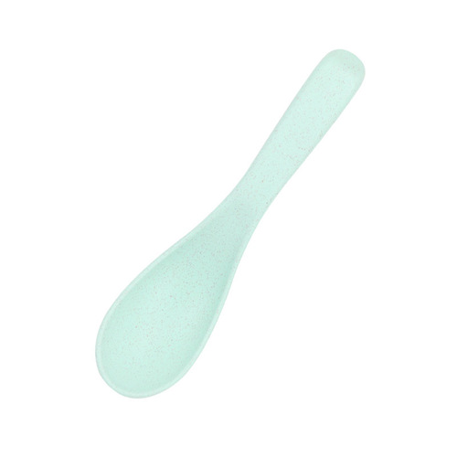 Japanese-style wheat straw round spoon set for home use, children's eating small spoons, ladles, tablespoons, tableware gift, with logo printed