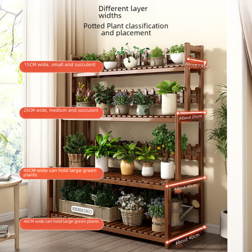 Multi-layer Flower Stand, Balcony Succulent Stand, Indoor Living Room Green Plant Stand, Bamboo Wood Home Plant Pot Rack