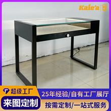 不锈钢珠宝首饰看货展示桌抽拉式玻璃展柜高级感奢饰品首饰洽谈桌