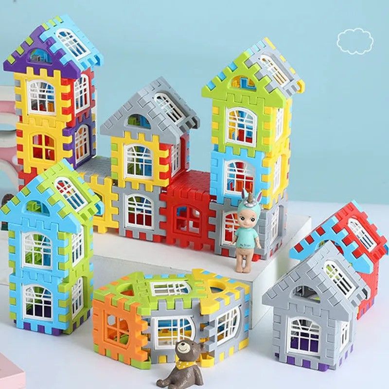 Bloques de construcción de casa grande conjunto completo de bloques de construcción de niños cuadrados juguetes de jardín de infantes para niños en casa