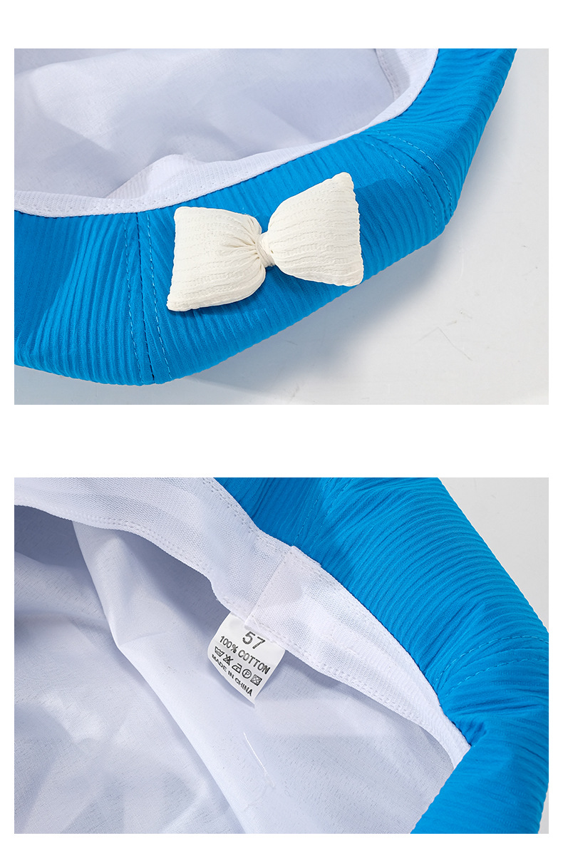 Hat female autumn and winter solid color bow beret parent-child Korean version white sweet bud hat retro painter hat_voghion.com