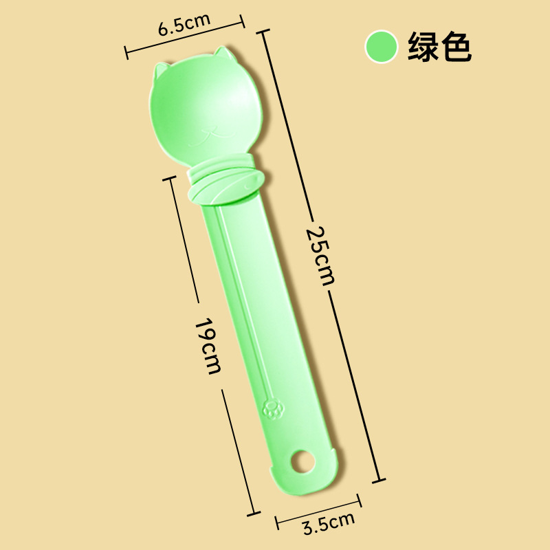 Cuchara de alimentación de tira de gato, pellizque deslizante, anti-mordisco, bocadillos especiales, almacenamiento colgante, alimentación de gato, extractor de artefacto