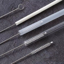 导毛刷不锈钢奶瓶吸管清洁刷杯刷 螺旋试管刷缝隙毛刷 软毛吸管刷