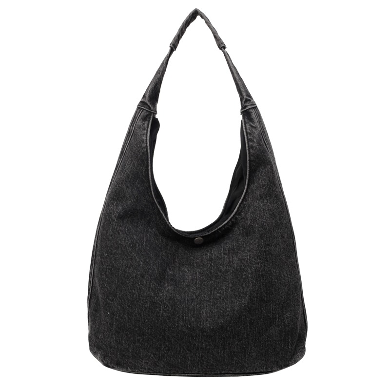 Bolso de mezclilla para mujer 2024 nuevo estilo estilo occidental bolso grande portátil de moda estilo perezoso casual todo fósforo bolso de axila de un solo hombro