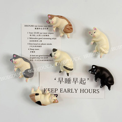 可爱治愈瞌睡猫咪3D立体冰箱贴ins磁吸装饰吸铁石留言贴白板卡通