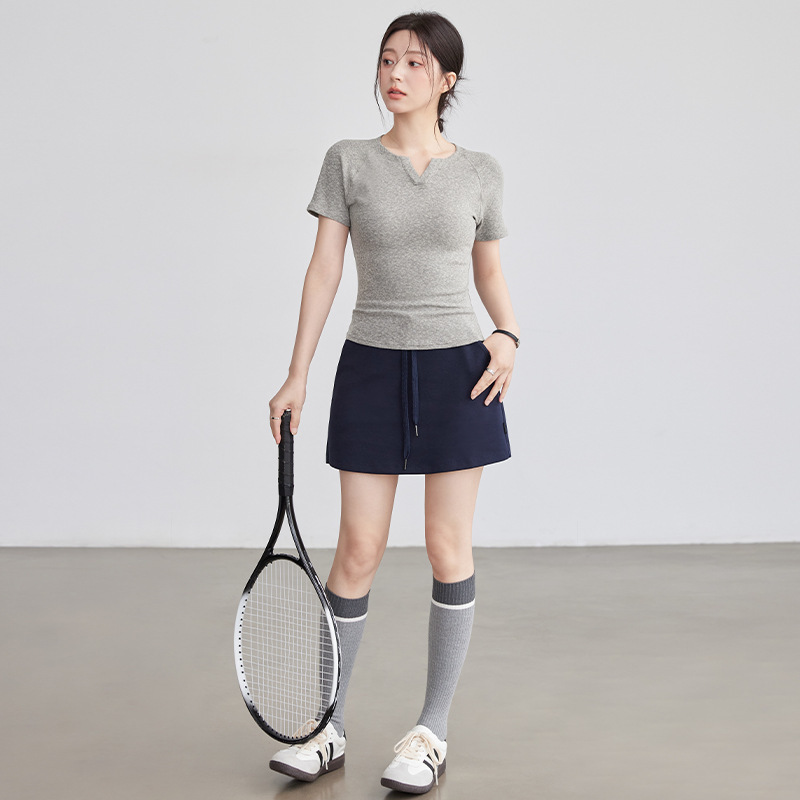 瑜伽服女2025新款运动短袖健身短袖快干跑步训练上衣紧身瑜伽套装|undefined