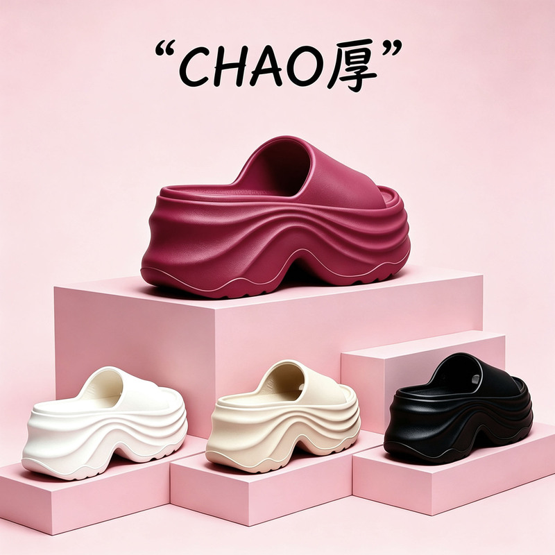 Women's Height-Increasing Slippers 2026 New Popular Summer Outdoor Thick-Soled Non-Slip Non-Twistable Sandals